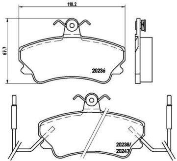 Гальмівні колодки, дискові BREMBO P 68 019