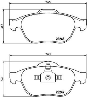 Гальмiвнi колодки, к-кт. (Колодки тормозные дисковые, к-кт.) BREMBO P 68 030