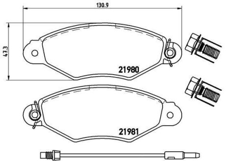 Гальмівні колодки, дискові BREMBO P 68 042