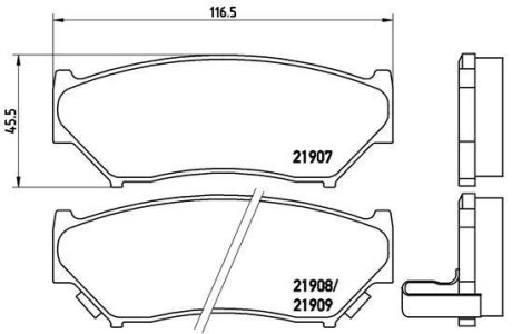 Гальмівні колодки, дискові BREMBO P 79 008