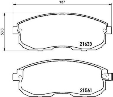 Гальмівні колодки передні NISSAN TIIDA/JUKE 07- 1.6  BREMBO P79030