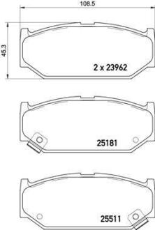 Комплект тормозных колодок, дисковый тормоз BREMBO P79031