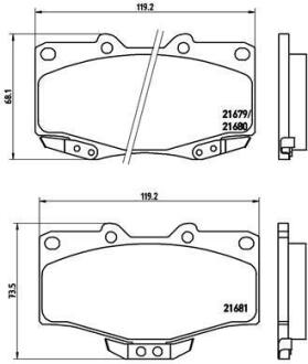 Колодки тормозные TOYOTA LAND CRUISER/4-RUNNER 87- 2.2-4.2 перед. BREMBO P 83 009