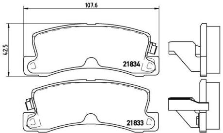 Комплект гальмівних колодок з 4 шт. дисків BREMBO P 83 015