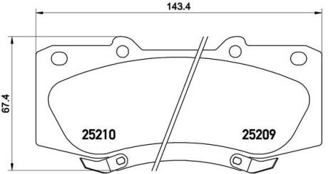 Колодки тормозные TOYOTA HILUX 05- 2.5 перед. BREMBO P 83 140