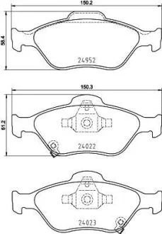 Колодки тормозные TOYOTA YARIS 13-/05- передн. BREMBO P 83 159