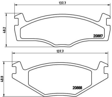Гальмiвнi колодки, к-кт. (Колодки тормозные дисковые, к-кт.) BREMBO P 85 012