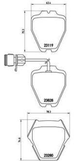 Гальмiвнi колодки, к-кт. (Колодки тормозные дисковые, к-кт.) BREMBO P 85 054