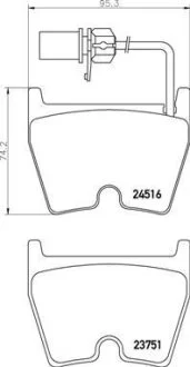 Комплект гальмівних накладок, дискове гальмо BREMBO P 85 138