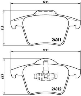 Комплект гальмівних колодок BREMBO P 86 019