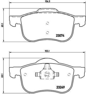 Колодки тормозные VOLVO S60/S70/S80/V70/XC70 -10 перед. BREMBO P 86 020