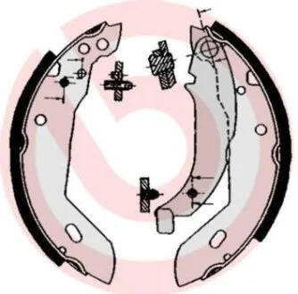 Колодки гальмівні барабанні PEUGEOT 306 93-01 (-ABS) BREMBO S 61 512