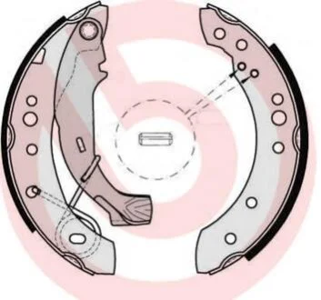 Колодки тормозные PSA/FIAT C2/C3/1007 02- задн.барабан. BREMBO S 61 526