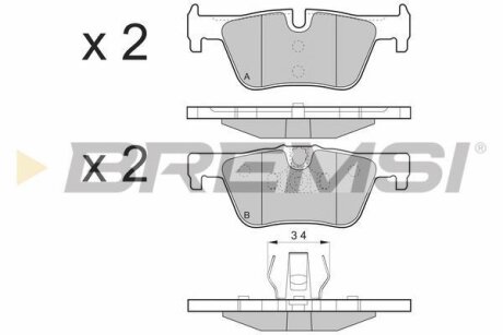 Гальмівні колодки зад. F36/F23/F34/F22/F33/F32/F21/F31/F20/F30 11- BREMSI BP3494