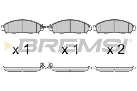 Гальмівні колодки перед. NAVARA NP300 2.3-2.5 dCi 14- (AKEBONO) BREMSI BP3721