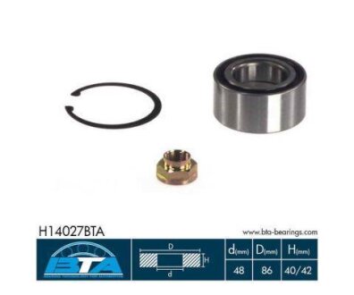 Комплект подшипника ступицы колеса BTA H14027BTA