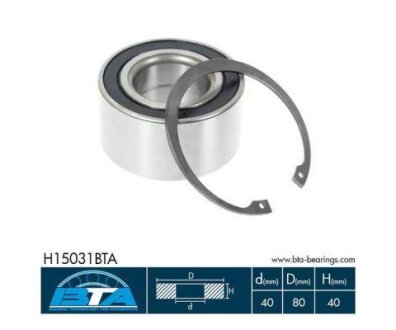 Комплект підшипника колеса передн Лів/Прав (40x80x40) MITSUBISHI LANCER IV, LANCER V, LANCER VII, LANCER VIII, OUTLANDER I, OUTLANDER III, SPACE 1.3-2.4H 05.91- BTA H15031BTA