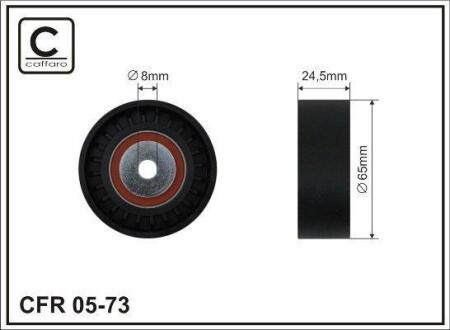 Ролик проміжний поліклинового ремня Audi A4/A6/A8/Allroad, Skoda Superb, VW Passat 2.5TDI 01.97-03.08 65x8x24,5 CAFFARO 05-73