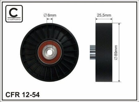 Ролик проміжний поліклинового ремня Volvo 960 II/S90/V90 2.5/2.9 07.94-12.98 90x8x25 CAFFARO 1254
