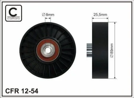Ролик проміжний поліклинового ремня Volvo 960 II/S90/V90 2.5/2.9 07.94-12.98 90x8x25 CAFFARO 1254