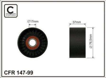 Натяжний механізм поліклинового ремня Ford Transit 2.4DI/2.4TDCI 01.00-05.06 76x17x34 CAFFARO 14799
