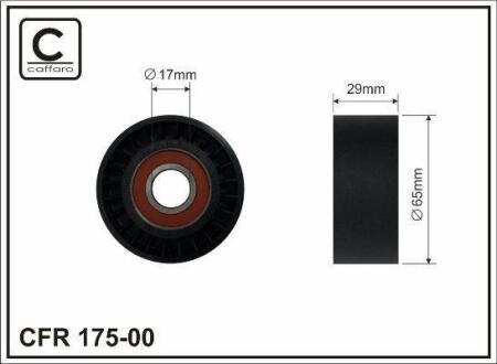 Ролик проміжний поліклинового ремня Fiat Seicento/600 1.1 01.98-01.10 65x17x29 CAFFARO 17500