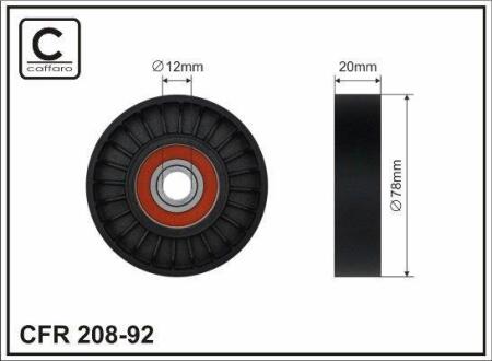 79x12x20 Ролик паска приводного Hyunday Accent 99-/Elantra 00-/Matrix 01-/EF Sonata 04-/Trajet 00-/Tucson 04-/NEРолик паска ГРМ Hyunday Accent 99-/Elantra 00-/Matrix 01-/EF Sonata 04-/Trajet 00-/Tucson 04-/NE CAFFARO 20892