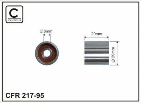 Ролик проміжний ремня ГРМ Audi A1/A3/A4/Allroad/A5/A6/Q2/Q3/Q5/Q7/TT, Porsche Cayenne, Seat Alhambra/Altea/XL/Arona/Ateca/Cordoba 1.2D-3.0D 02.93- 29x8x29 CAFFARO 21795
