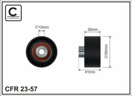 Ролик проміжний ремня ГРМ Citroen C4/Grand Picasso I/II/C4 I/II, Volvo C30/C70 II/S40 II/S80 II/V40/V50/V70 III 2.0D/2.0DH/2.2D 06.02- 60x10x30 CAFFARO 2357