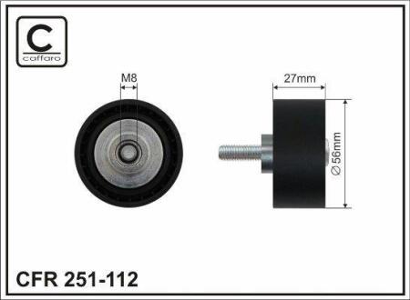 Ролик проміжний поліклинового ремня BMW 1 E81/E82/E87/E88/3 E90/E91/E92/E93/5 E60/E61/F10/F11/Grand Turismo F07 2.0D/3.0D 06.04-02.17 55x8x28 CAFFARO 251-112