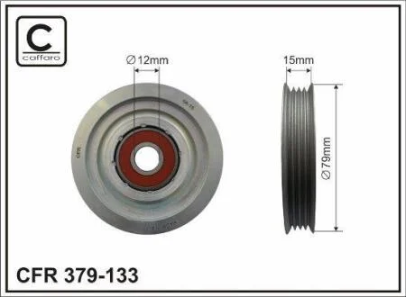 Ролик натяжний ременя поліклинового (приводного) CAFFARO 379133