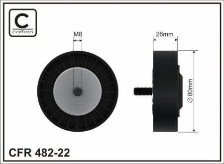 Ролик проміжний поліклинового ремня BMW X3 E83/X5 E70/X6 E71/E72 3.0D 02.07-07.14 80x8x26 CAFFARO 48222