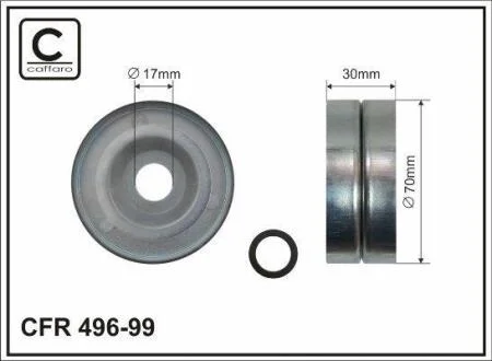 Ролик натяжного механізму поліклинового ремня Honda Accord IX/VIII/Civic VIII/CR-V III/FR-V 1.8/2.0 09.05- 70x17x30 CAFFARO 49699