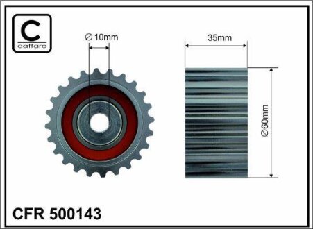 Ролик проміжний ремня ГРМ Subaru Forester/Impreza/Legacy I/II/III/IV/V/Outback 1.5-2.5 01.89- 60x10x35 CAFFARO 500143