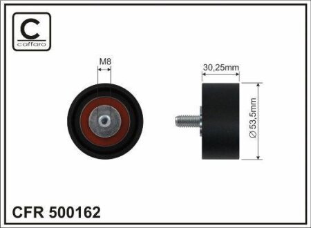 Ролик проміжний поліклинового ремня Mercedec C T-Model S203/S204/W203/W204/CLK A209/CLK C209/CLS C218/C219/X218 3.0D-6.0 03.99- 54x8x30,25 CAFFARO 500162
