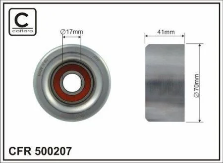 Ролик натяжного механізму поліклинового ремня Lexus LX, Toyota Land Cruiser 200 4.5D 01.08- 70x17x41 CAFFARO 500207