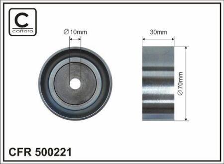 Ролик проміжний поліклинового ремня Fiat Fullback, Mitsubishi ASX/L 200/Triton/Lancer VIII/Outlander III/Pajero Sport III 1.8-2.4D 02.08- 70x10x3 CAFFARO 500221