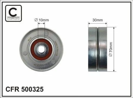 70x10x30 metal Ролик паска приводного Renault 19/Clio CAFFARO 500325