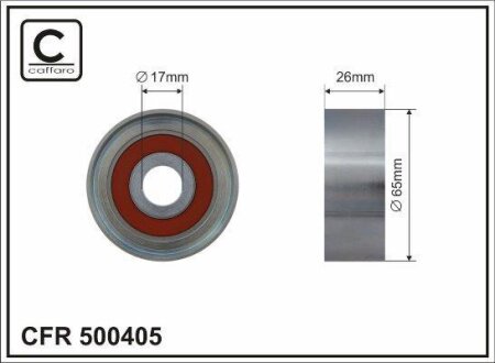 Ролик MERCEDES A (W169), B (W245) 1.5/1.7 09.04- (65x26x17)(метал/гладкий) CAFFARO 500405
