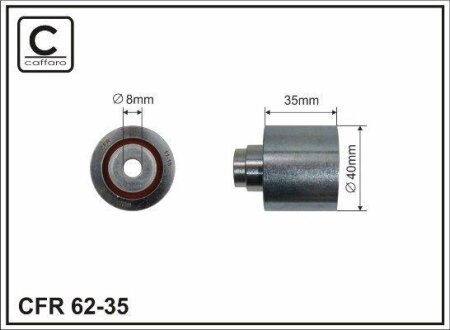 Ролик проміжний ремня ГРМ Audi A1/A2/A3/A4/Allroad/A5/A6/Q5/TT, Ford Galaxy, Mitsubishi Grandis/Lancer VIII/Outlander II, Seat Alhambra/Altea/XL/Arosa/Cordoba 1.2D-3.0 03.95- 40x8x35 CAFFARO 6235
