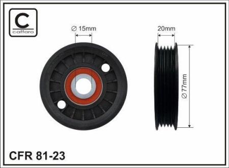 Ролик проміжний поліклинового ремня Audi A4/A6, VW Passat 1.9D/1.9DH 01.95-09.01 77x15x20 CAFFARO 8123