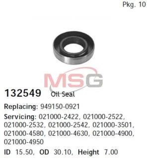 Сальник генератора (15.50*3 0.10*7.0) KIA SPORTAGE, HYUNDAI SONATA, SANTA FE CARGO 132549