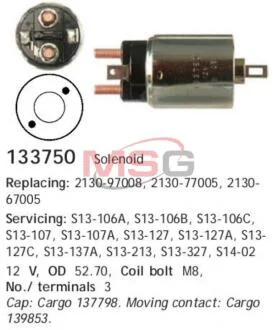 Втягуюче реле стартера CARGO 133750