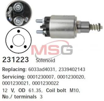 Втягуюче реле стартера CARGO 231223