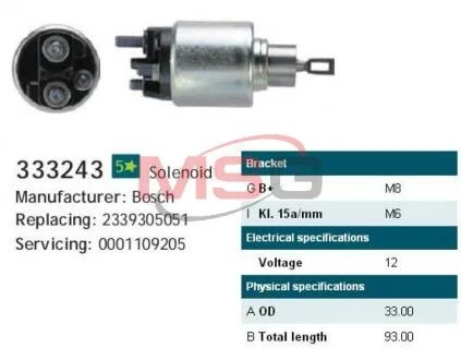 Втягуюче реле BO-12V, CG333243, 23393050 51 CARGO 333243