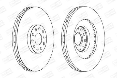 Гальмівний диск передній VW EOS, Golf / Skoda Superb / Audi A3 / Seat Leon CHAMPION 562239CH-1