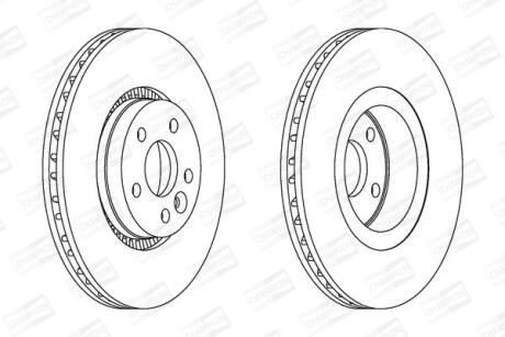 Гальмівний диск передній Ford Galaxy, S-Max / Land Rover Freelander / Volvo S60, S80, XC70 CHAMPION 562643CH-1