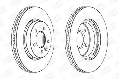Гальмівний диск передній Land Rover Discovery III, Discovery IV, Range Rover Sport CHAMPION 562666CH1