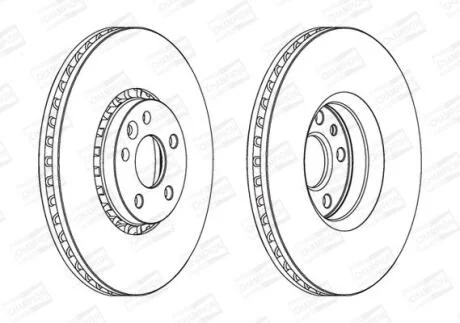 Гальмівний диск передній Volvo XC 60 CHAMPION 562672CH-1