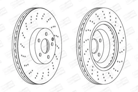 Гальмівний диск передній Mercedes E-Class, S-Class, SL CHAMPION 562678CH-1